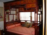 Beautiful and Ornate Japanese Wedding Bed complete with matress and pillows.