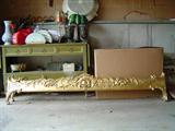 Ornate Gold bedrail for Gold Bedroom set
