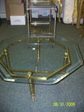 Brass Coffee Table w/ heavy glass top