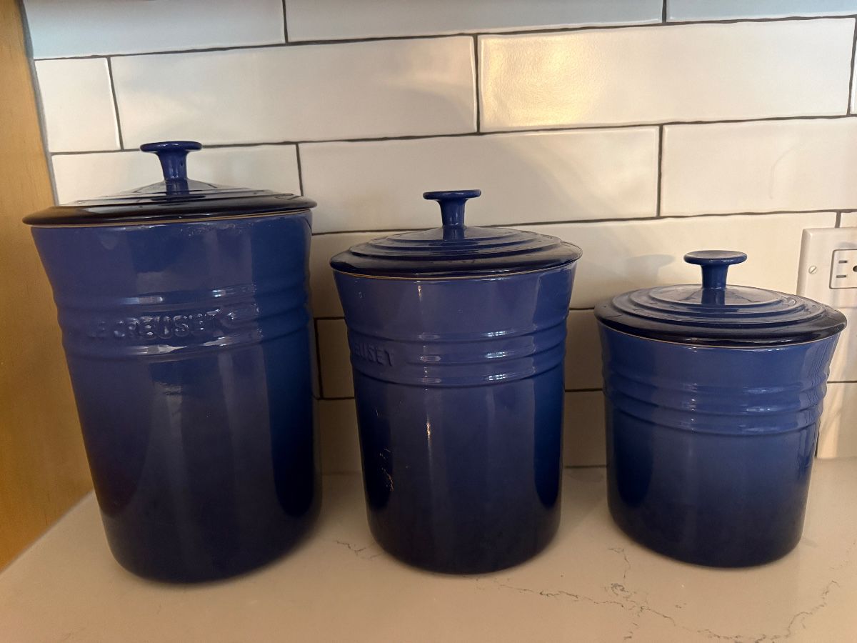 Le Creuset cannister set in blue