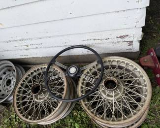 MG spoke rims and steering wheel