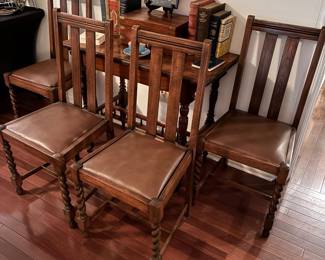 Set of four Barley Twist dining chairs