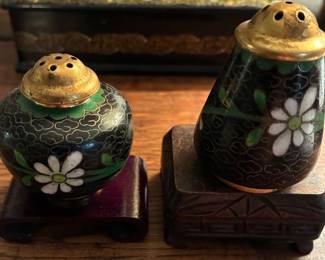 Cloisonné salt & pepper shakers