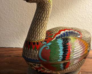 Cloisonné Duck with base