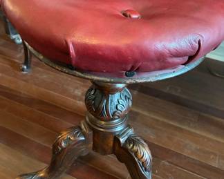 Antique English Walnut piano stool