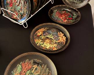Hand painted Russian plates
