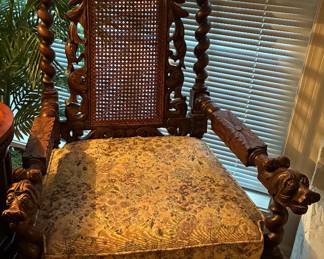 Antique French Barley Twist Armchair