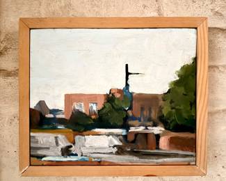 David Rohrer - "Rooftops" - oil on canvas