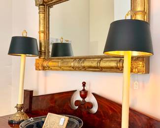 19th century giltwood morror with rosettes