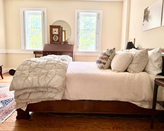 Queen sleigh bed - comes with like new mattress and boxspring