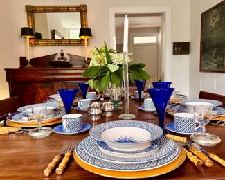 Victoria & Beale China Set, vintage bamboo silverware