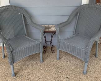 Outdoor wicker chairs