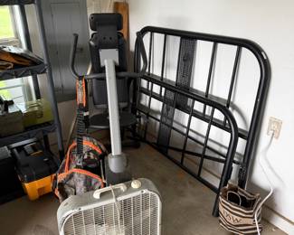 Exercise bike and iron bedframe