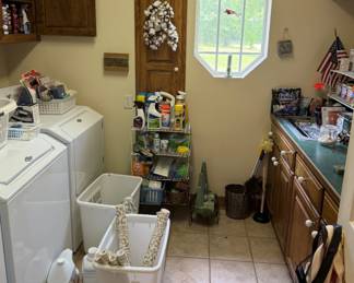 Laundry room is full of supplies