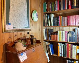 Child's dress and antique drop front desk