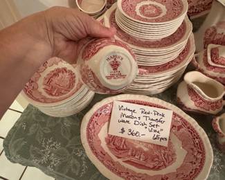 Mason's red/pink transferware china