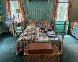 White metal bed