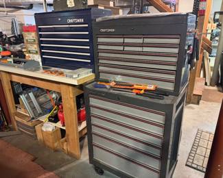 Craftsman rolling toolbox 1 of 2 and Craftsman table top