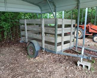 This 4 ft. x 8 ft. trailer has 43 in. tall wooden sideboards