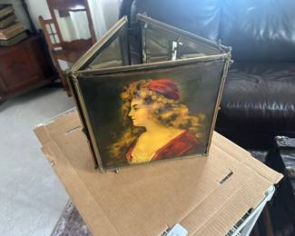 Celluloid Tri Fold Mirror