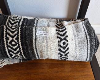 Falsa Black and White woven blanket, $40