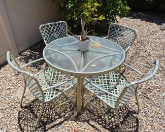 1.	Glass/Blue table set •	42” across •	$40