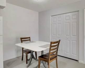 Table- White/Grey • 54x38”, 30” H • $100. Chairs x2 • $25 each