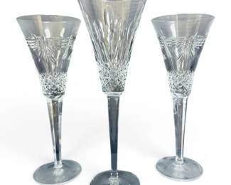 3 Waterford Millennium Crystal Champagne Flutes