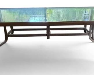 Rectangular Patio Dining Table With a Tempered Glass Top