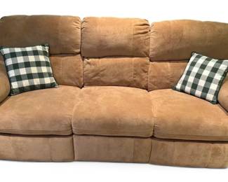 Beige Manual Reclining Sofa