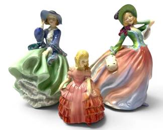 Royal Doulton Porcelain Figurines Top o The Hill, Autumn Breezes, Rose