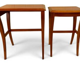 Two Wooden Nesting Side Tables