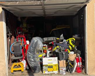 Loaded garage with lots of new/hardly used tools, equipment -- more photos coming soon!