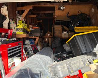 Loaded garage with lots of new/hardly used tools, equipment -- more photos coming soon!