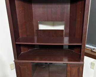 Sauder Cherry Wood Traditional Corner TV Stand
