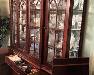 Chippendale Style Mahogany Breakfont China Cabinet