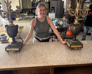 14x33 Massive 19th century French bronze candlelabras, purchased from Dr Cane in New Orleans - price upon request 