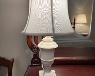 #63 - $90 -Antique Marble urn small lamp 22"T 