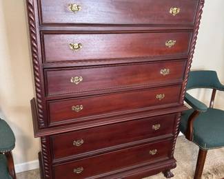 #36 - $250 -Tall chest six drawers - chest on chest (2 pieces) great condition - 42Wx18Dx58T