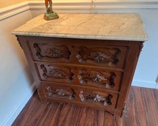 #14 - $220 - American three drawers walnut chest 32x17x29 -  