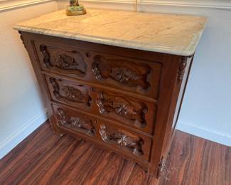 #14 - $220 - American three drawers walnut chest 32x17x29 -  