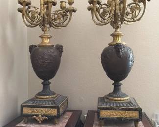 14x33 Massive 19th century French bronze candlelabras, purchased from Dr Cane in New Orleans - price upon request 