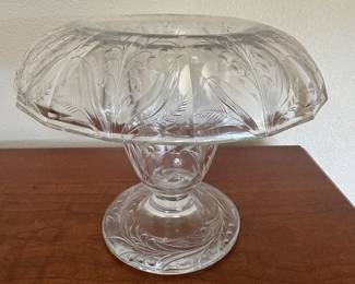 #9 - $46 - American Brillant cut glass vase Lily of the Valley