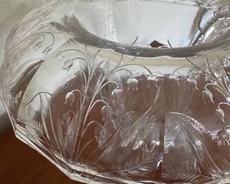 #9 - $46 - American Brillant cut glass vase Lily of the Valley