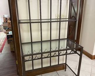 #30 - $250 - Iron glass bakers rack with tiles accents 38x20x72