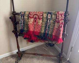 #33 - $150 -Early antique quilt rack 32x13x47