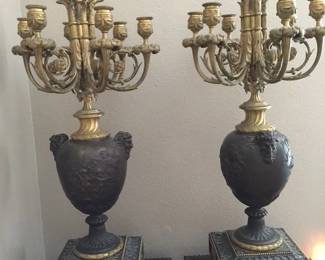 14x33 Massive 19th century French bronze candlelabras, purchased from Dr Cane in New Orleans - price upon request 