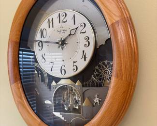 RHYTHM SMALL WORLD “Timecracker” Golden Oak Wall Clock