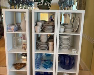 Three piece storage shelves