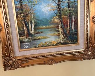 Small framed Landscape oil painting by artist Conti